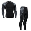 men's clothing compression men t-shirt + leggings rashgard kit long sleeves top for fitness man tracksuit thermal underwear base