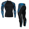 men's clothing compression men t-shirt + leggings rashgard kit long sleeves top for fitness man tracksuit thermal underwear base