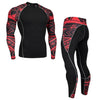men's clothing compression men t-shirt + leggings rashgard kit long sleeves top for fitness man tracksuit thermal underwear base