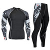 men's clothing compression men t-shirt + leggings rashgard kit long sleeves top for fitness man tracksuit thermal underwear base